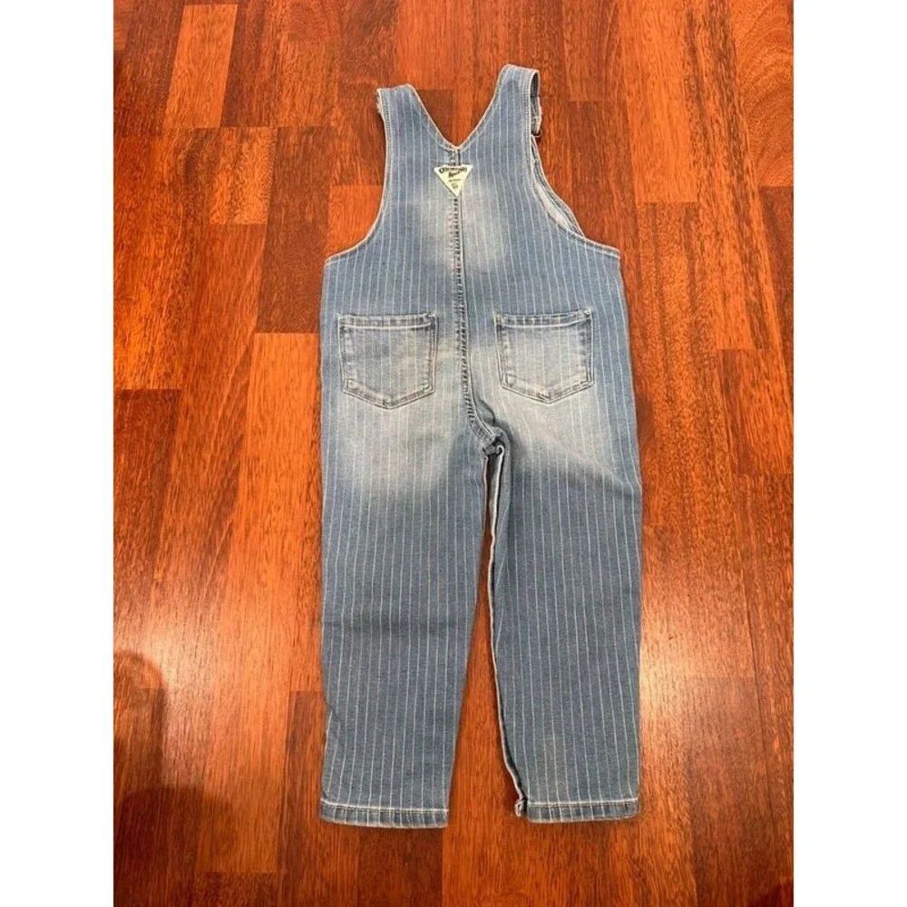 OshKosh baby girl pinstripes denim overalls